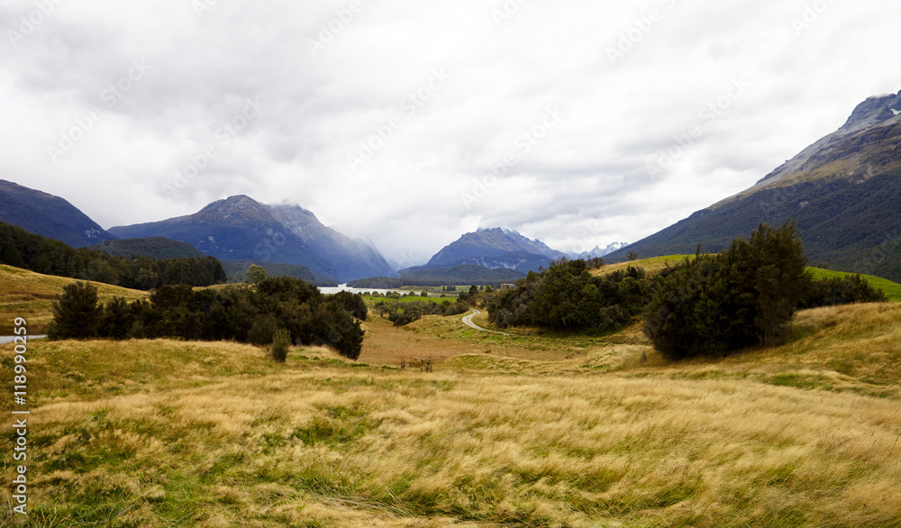 Landscape Near Queenstown In New Zealand's South Island