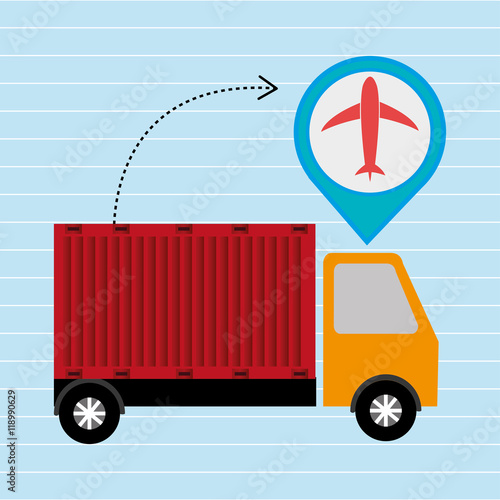 truck delivery cargo pin vector illustration eps 10