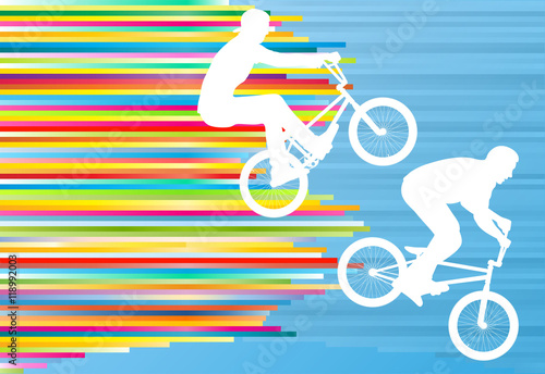 Cycling street rider stunt trick boy vector background abstract
