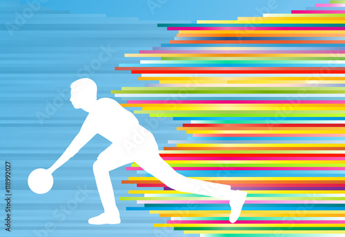 Bowler background bowling vector abstract illustration with colo