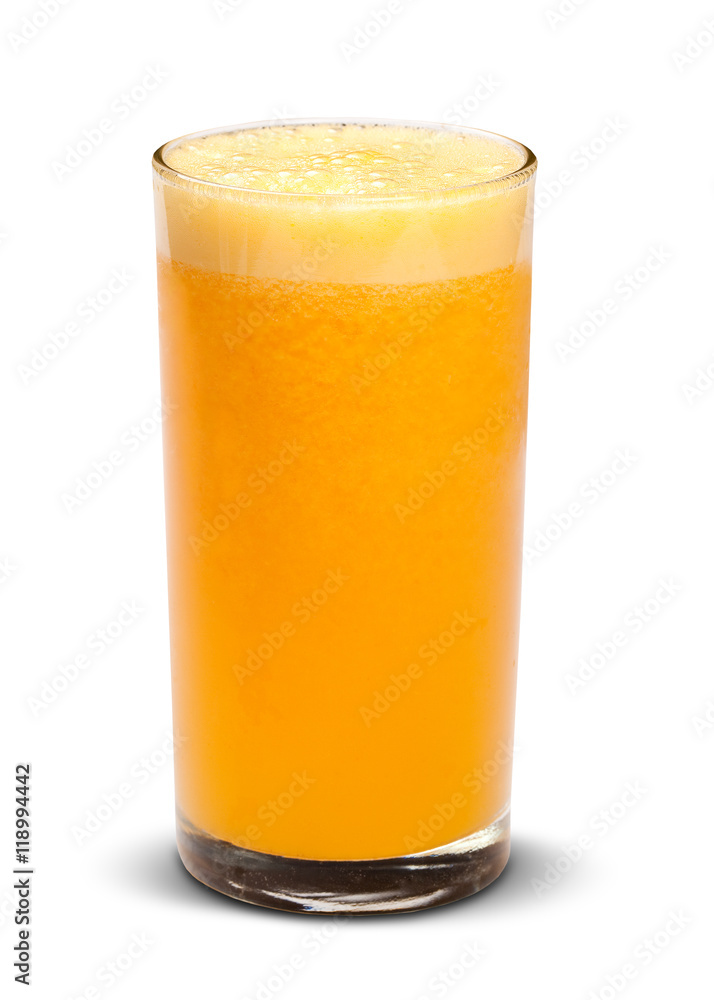 Glass of fresh orange juice isolated on white background Glass of fresh orange juice isolated on white background