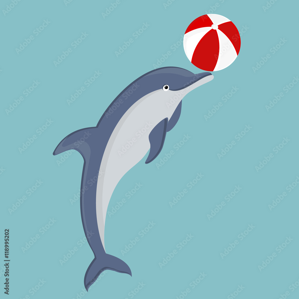 Obraz premium Jumping dolphin vector