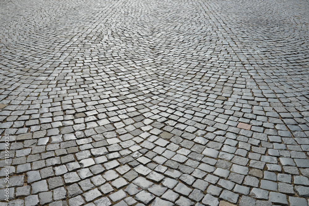 Old cobblestone pavement.