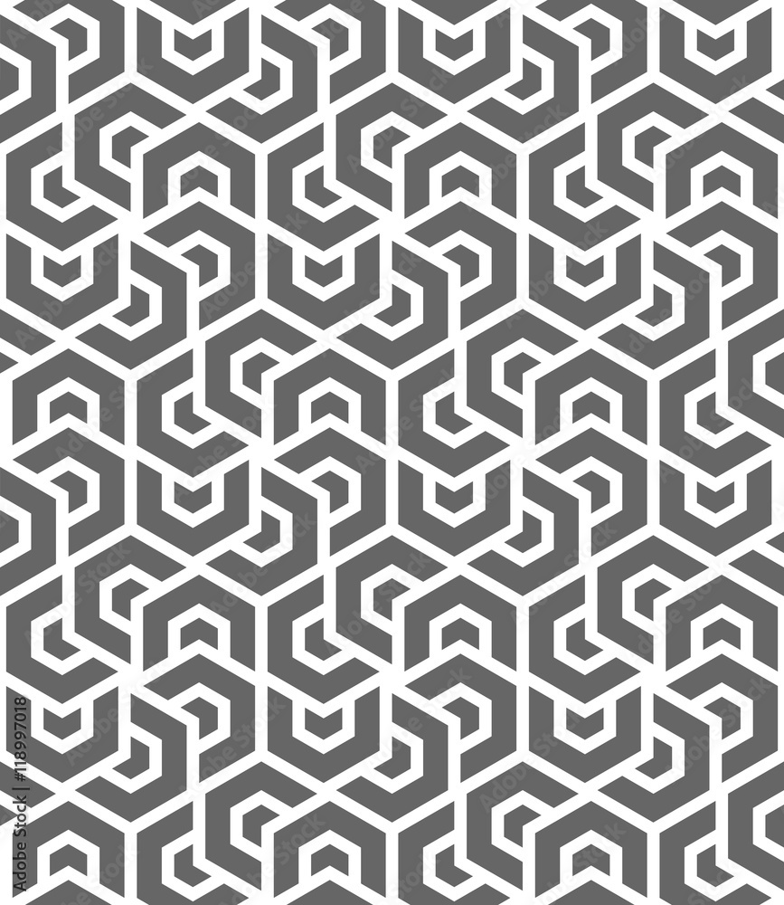 Vector seamless texture. Modern abstract background. Monochrome repeating tile with hexagons. Vector seamless texture. Modern abstract background. Monochrome repeating tile with hexagons.