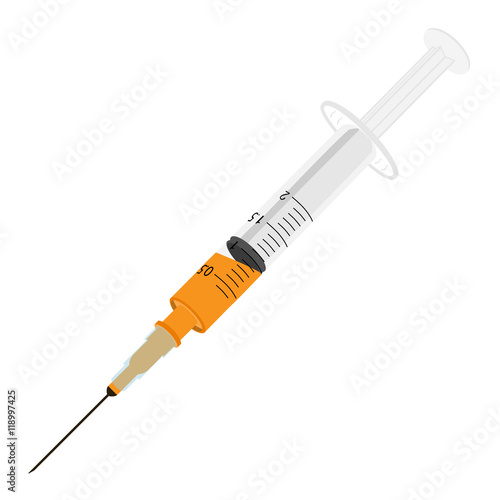Realistic syringe vector