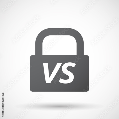 Isolated closed lock pad icon with the text VS