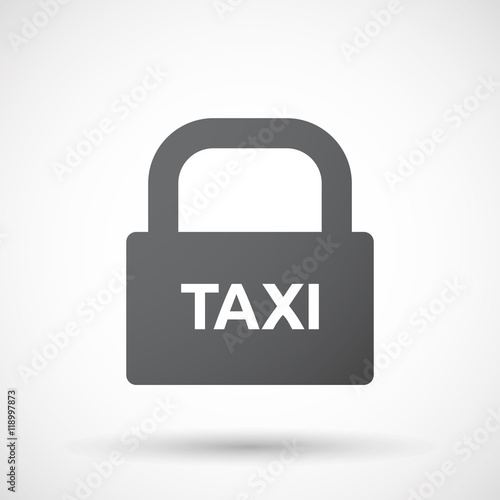 Isolated closed lock pad icon with the text TAXI