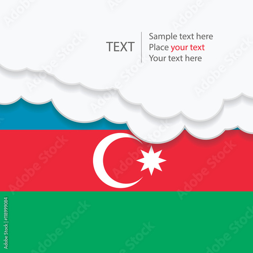 Azerbaijan flag background with copyspace for your text.
