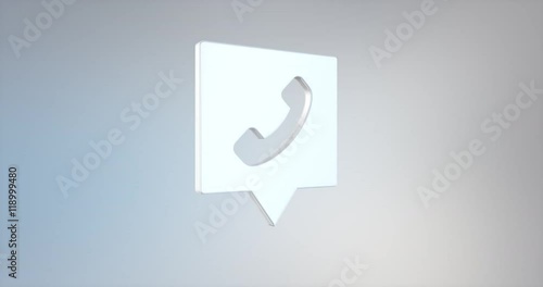 Animated Phone Message White 3d Icon Loop Modules for edit with alpha matte
