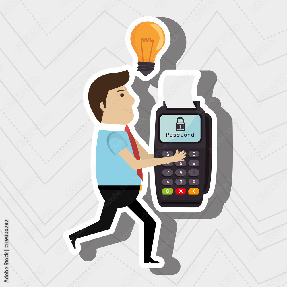 man credit card idea vector illustration eps 10