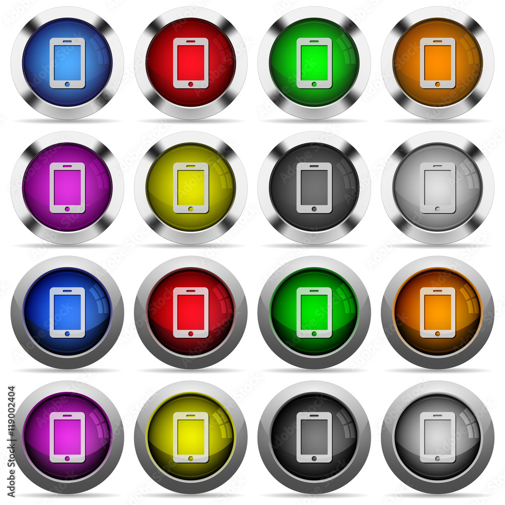 Blank smartphone glossy button set Blank smartphone glossy button set
