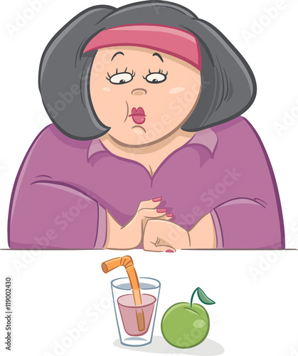 woman on diet cartoon