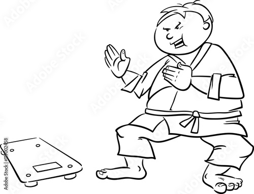 man on diet drawing