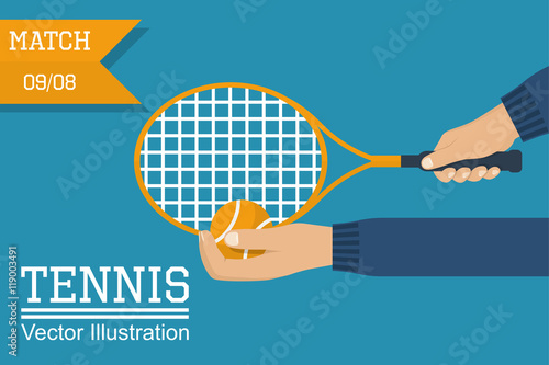 Tennis player holding racket, ball