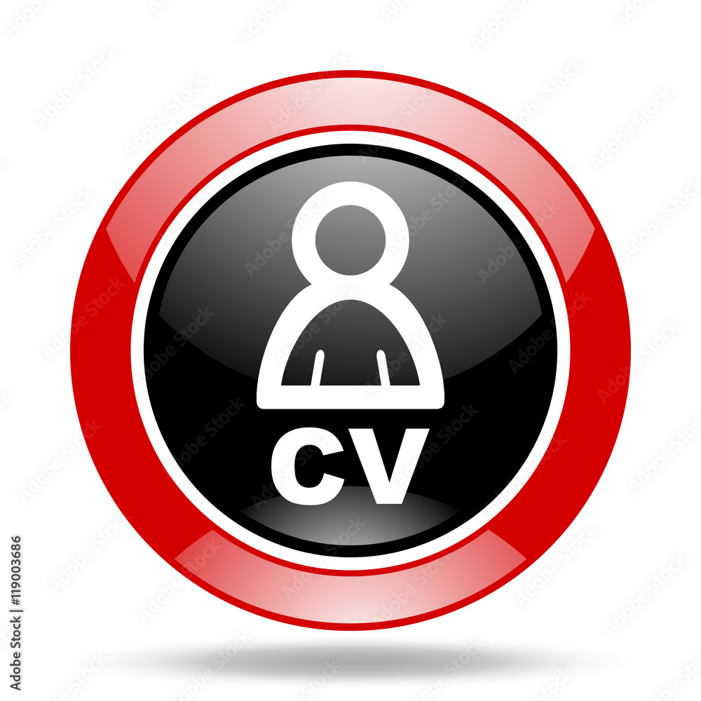 cv red and black web glossy round icon cv red and black web glossy round icon