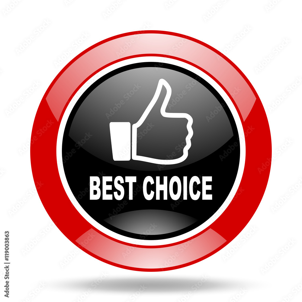 best choice red and black web glossy round icon best choice red and black web glossy round icon