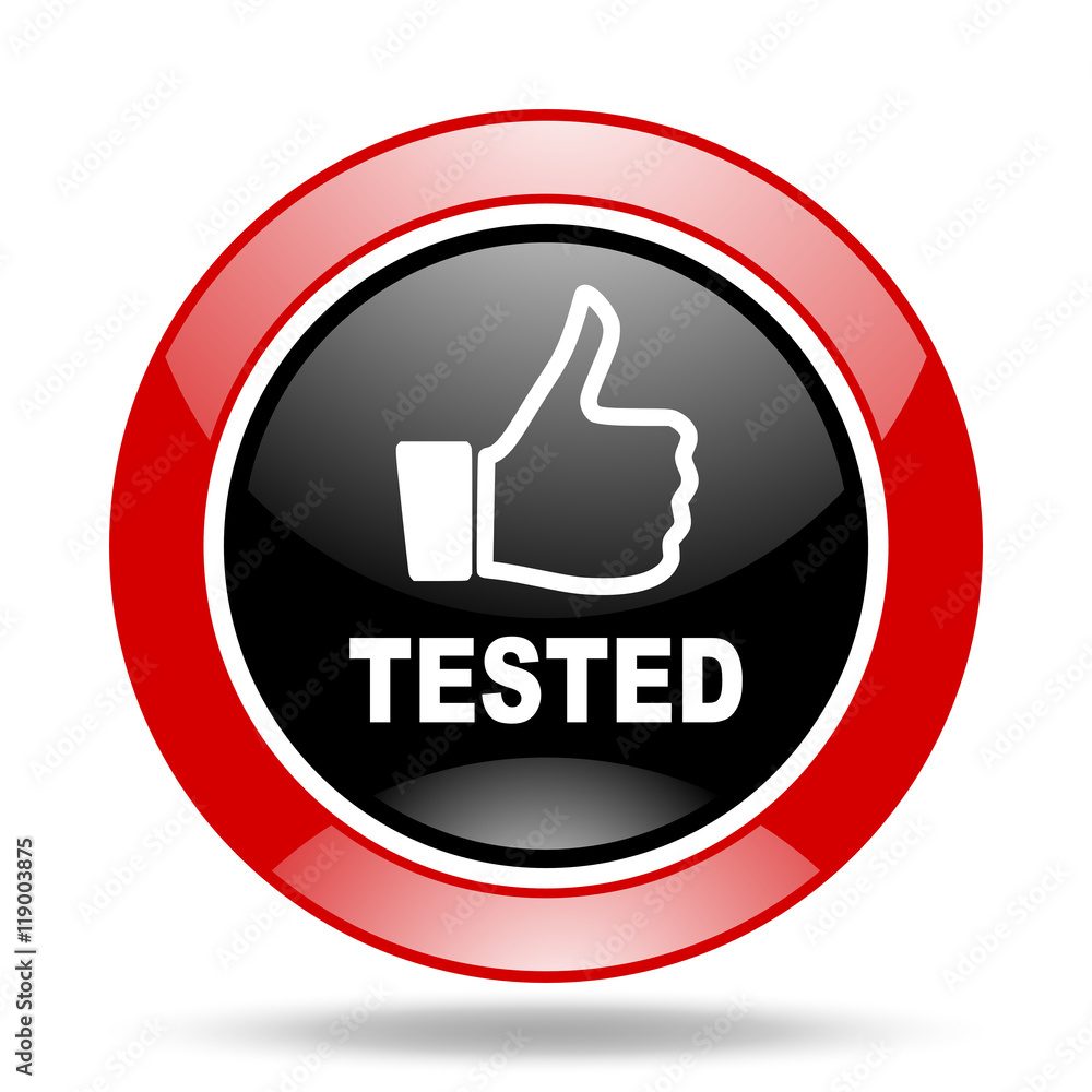 tested red and black web glossy round icon tested red and black web glossy round icon