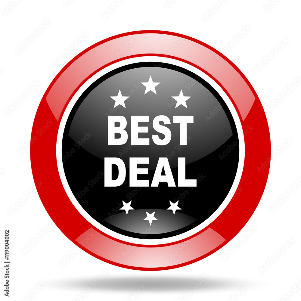 best deal red and black web glossy round icon best deal red and black web glossy round icon
