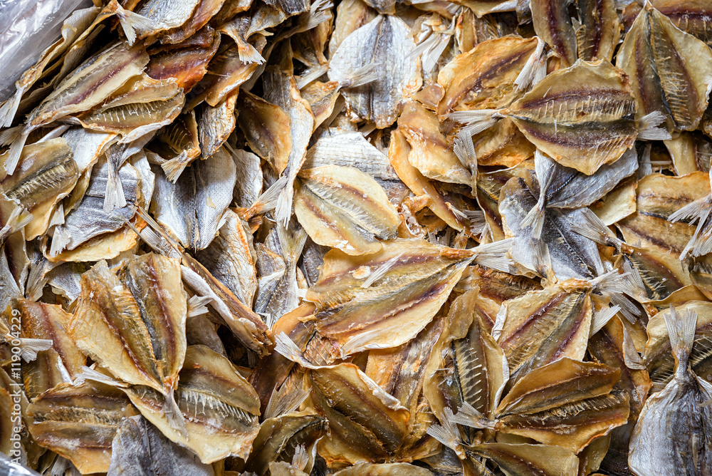 dried fish at market dried fish at market