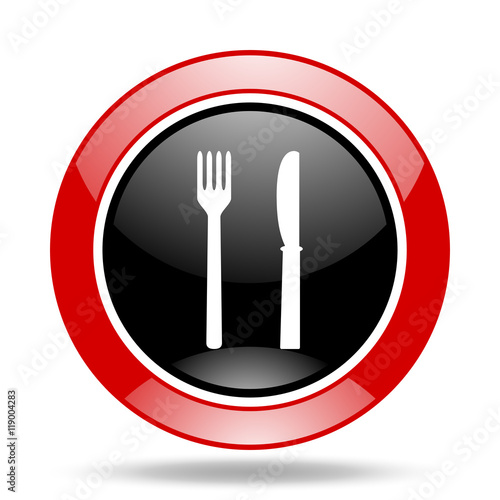 eat red and black web glossy round icon