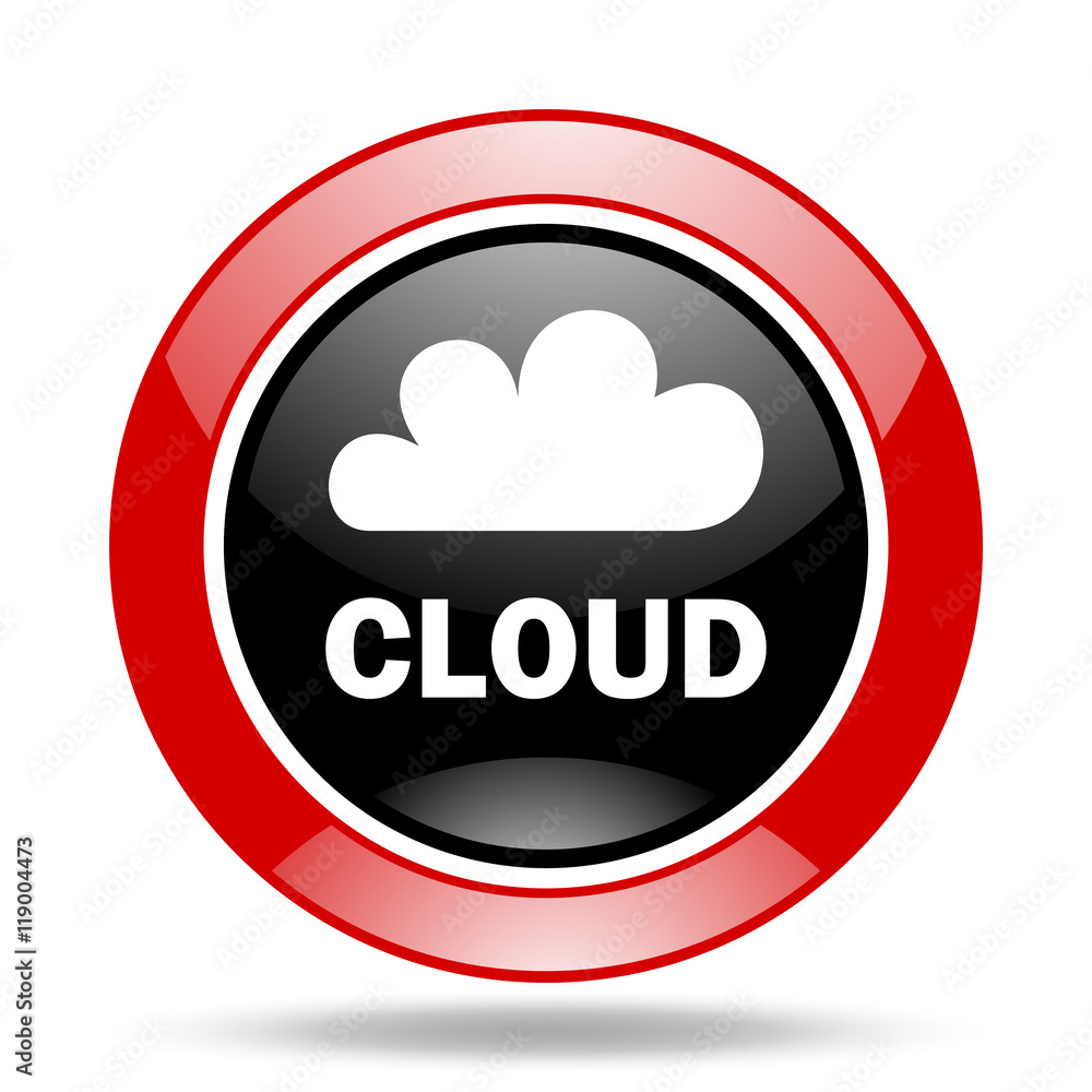 cloud red and black web glossy round icon cloud red and black web glossy round icon