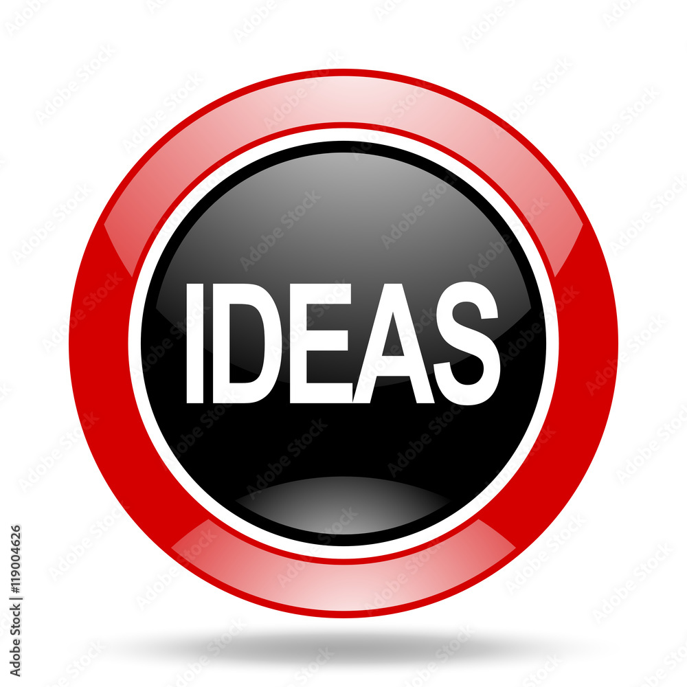ideas red and black web glossy round icon ideas red and black web glossy round icon