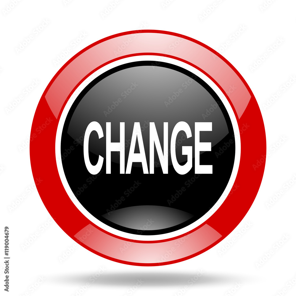 change red and black web glossy round icon change red and black web glossy round icon