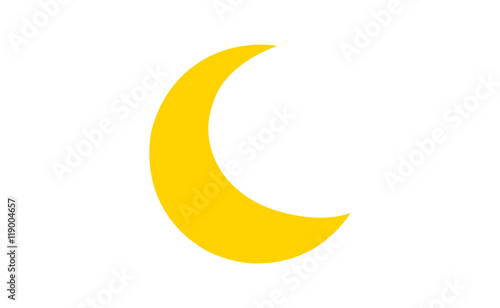 Vector moon symbol icon on white background