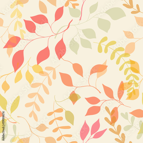 seamless floral pattern with autumn leaves