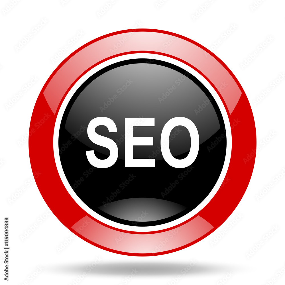 seo red and black web glossy round icon seo red and black web glossy round icon