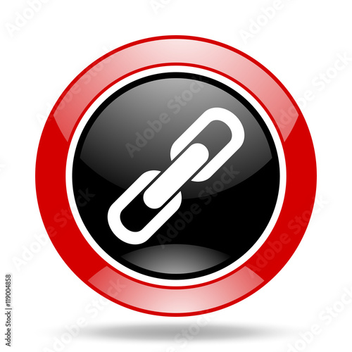 Free Download link red and black web glossy round icon - GFXLoad