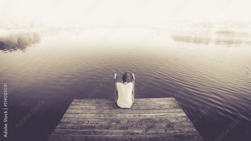 Naklejka premium Thinking about future