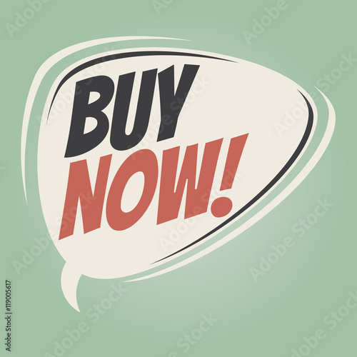 buy now retro speech balloon