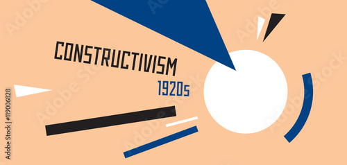 Soviet constructivism abstract illustration. Stylized 1920s years photo