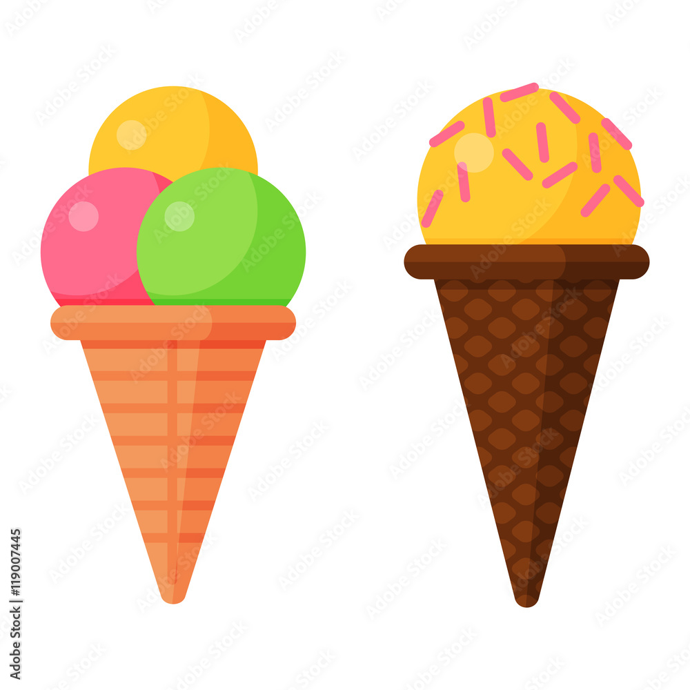 Set of ice cream icons Set of ice cream icons