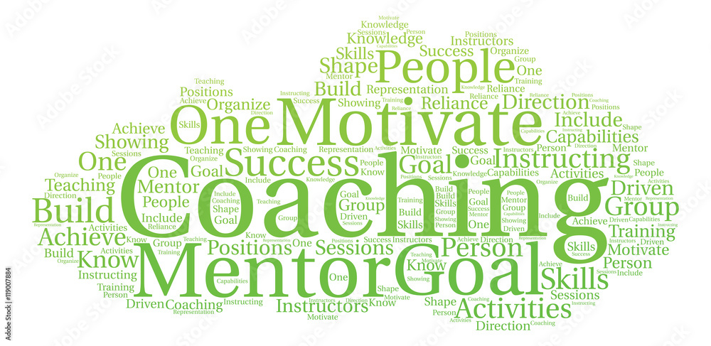 Fototapeta premium Coaching Word Cloud on a white background. 