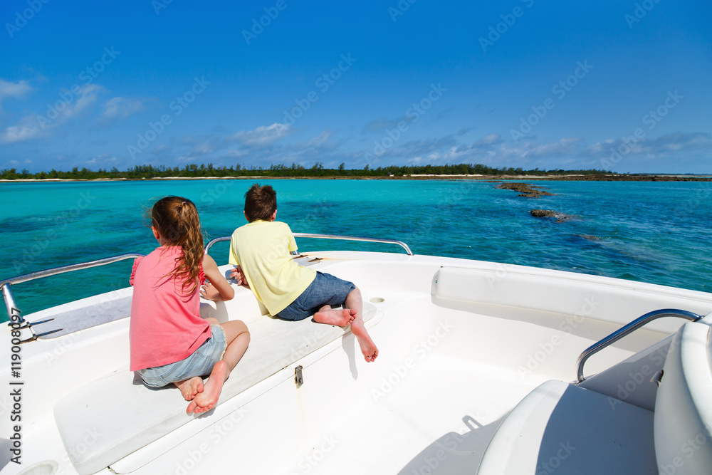 Kids at boat tour