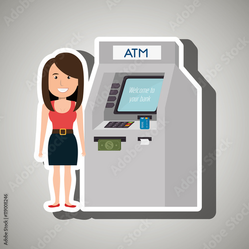 woman atm money credit vector illustration eps 10