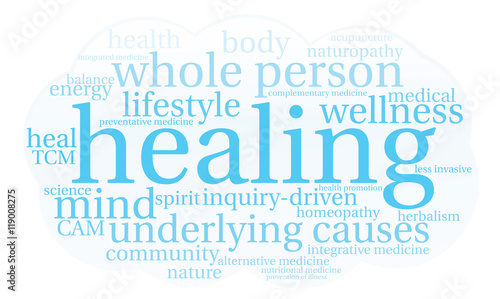 Healing Word Cloud on a white background. 