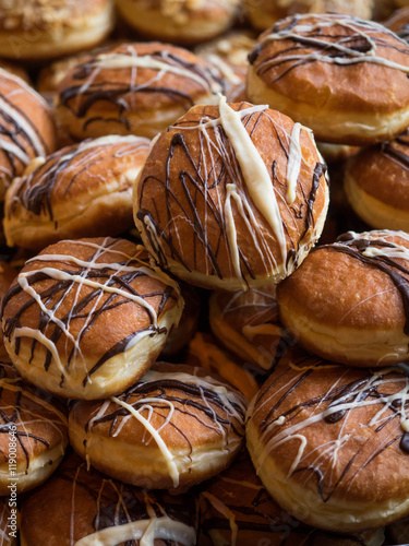 Freshly made sweet doughnuts