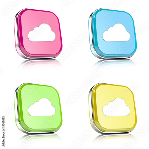 ikona na tle zaokrąglonego kwardratu z metalowym środkiem i odbiciem