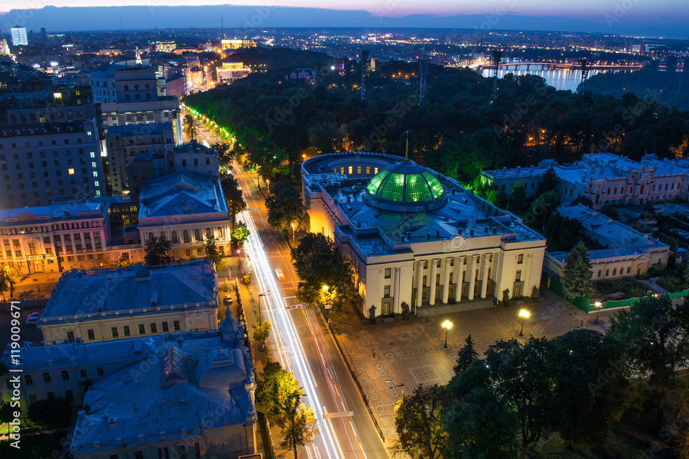 Obraz premium Verkhovna rada of Ukraine, Kiev. Administration of parliament Ukraine