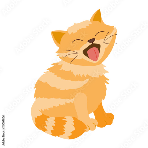 Cat cartoon style vector silhouette. Cute domestic cat animal playfull. Cartoon cat young adorable tail symbol playful. Cartoon funny domestic pussy kitty character