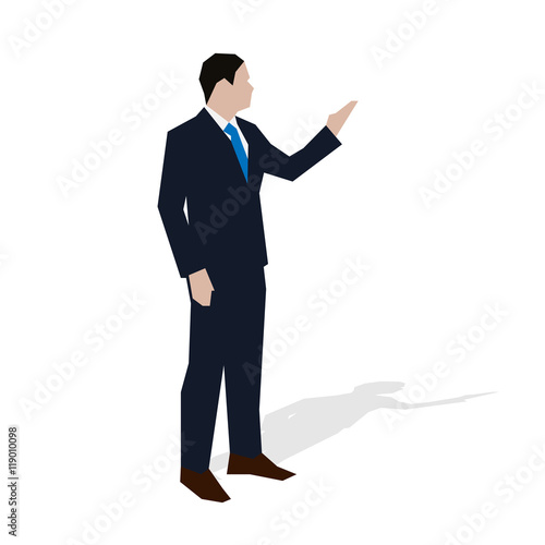 Business man flat vector illustration. Teacher, manager, boss, l