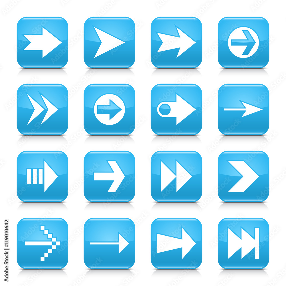 Blue arrow sign rounded square icon web button Blue arrow sign rounded square icon web button