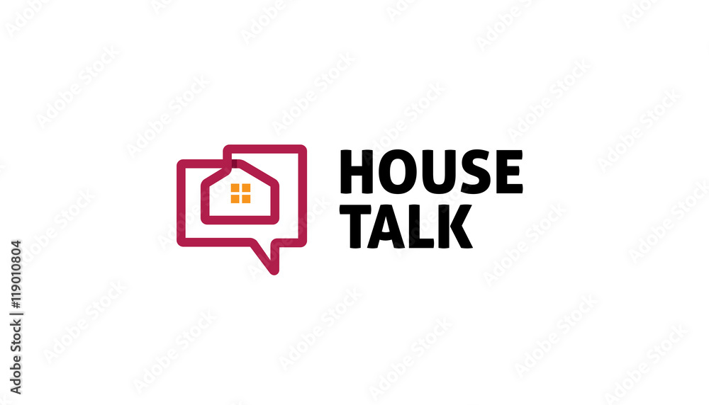 House Talk Logo Design Illustration House Talk Logo Design Illustration