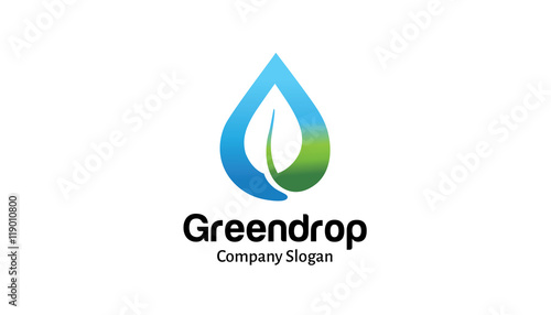 Green Drop Logo Design Illustration