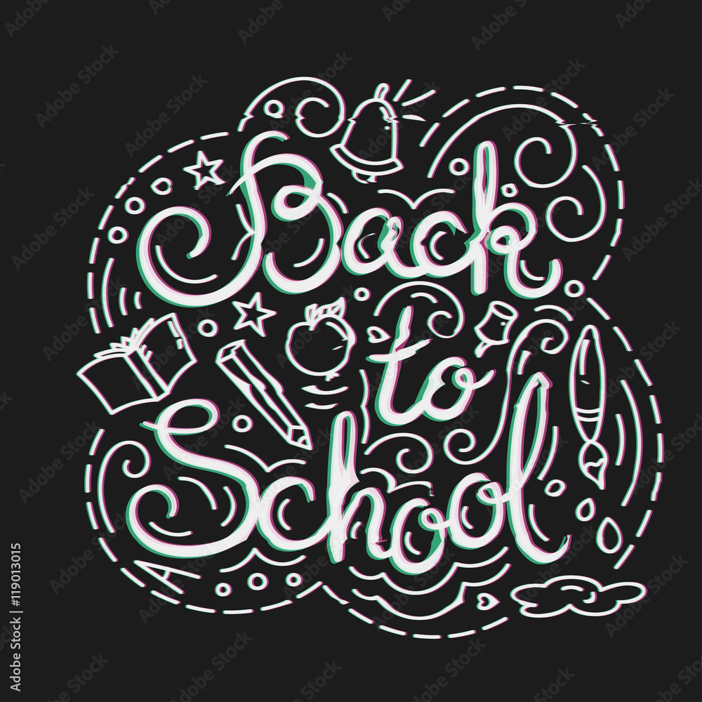 Back to school card. Vector illustration