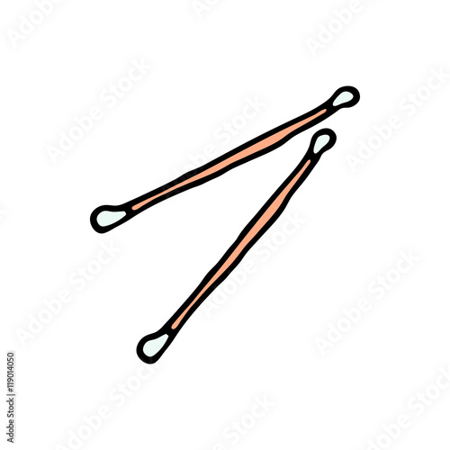 ears stick icon isolated on white background
