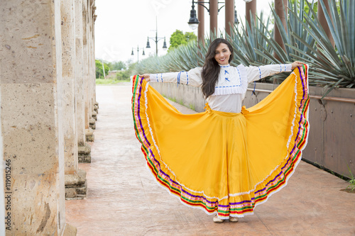 Mexican woman with cultural elements photo